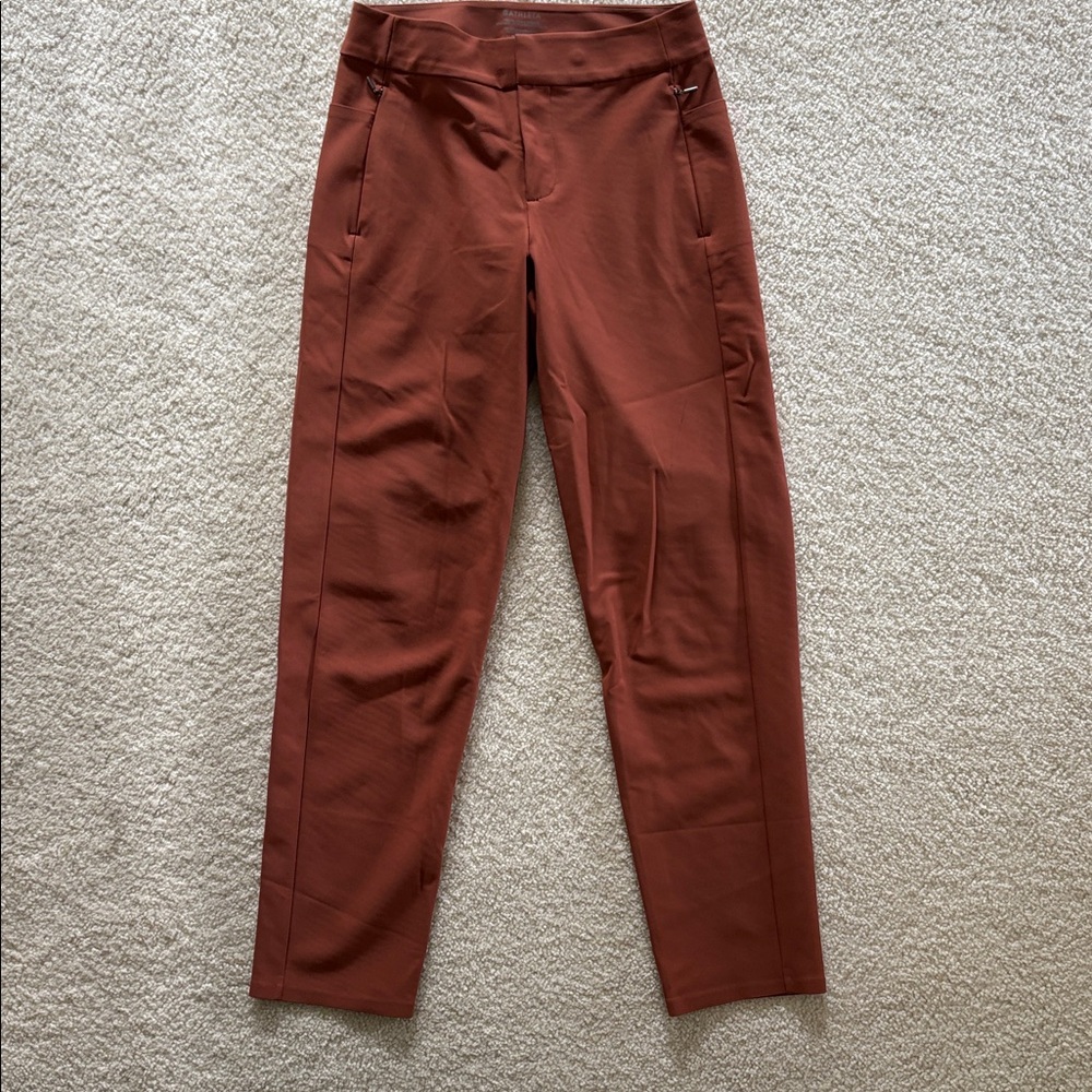 Athleta Stellar Skinny Trousers in rust/brown